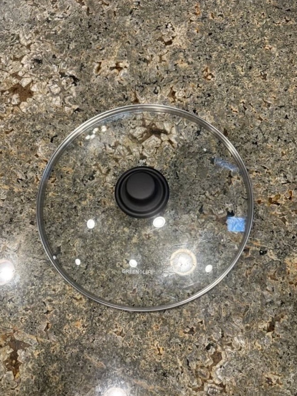 GreenLife Glass Lid Replacement Tempered Glass Black Handle Cookware Cover